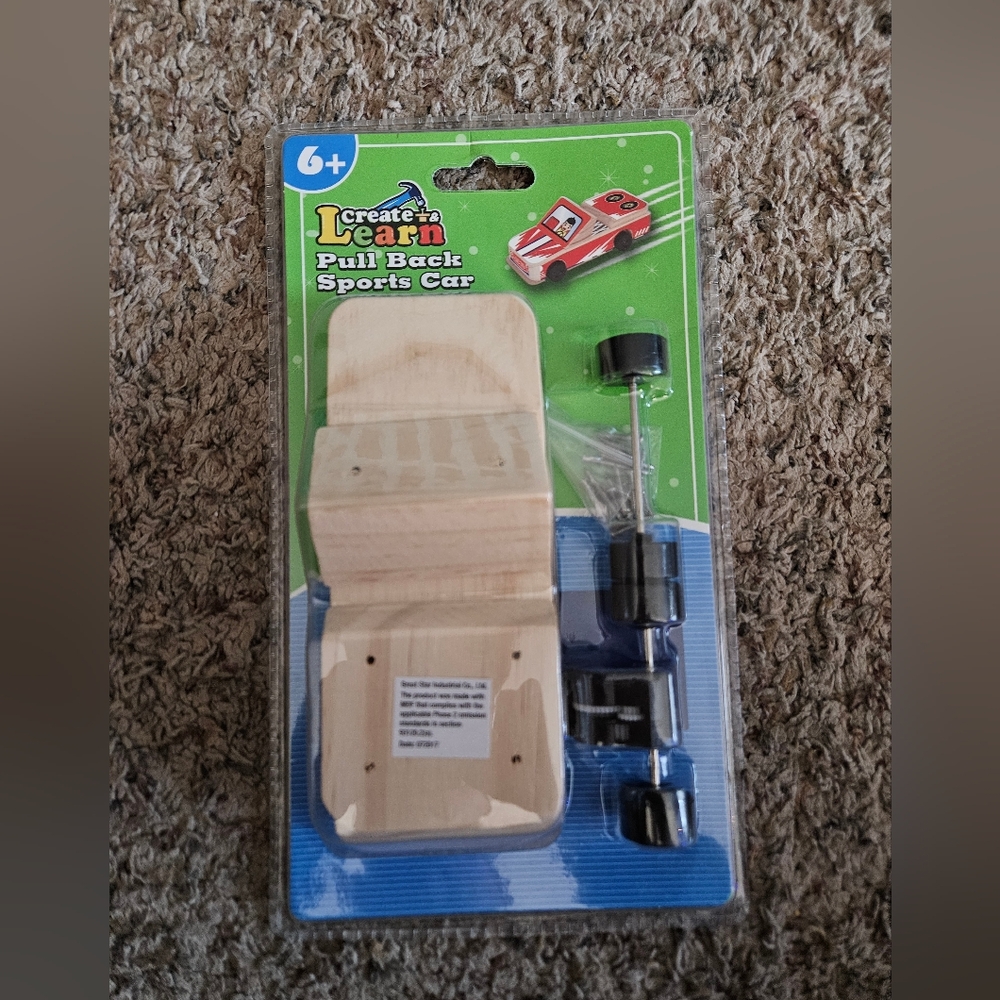 Build Your Own Wooden Pull Back Sports Car Craft Kit